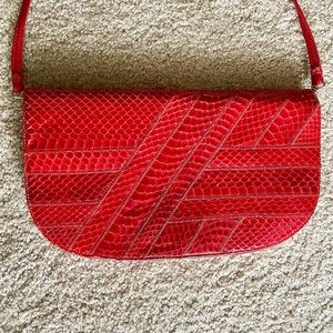Vintage Red Lizard Skin Purse